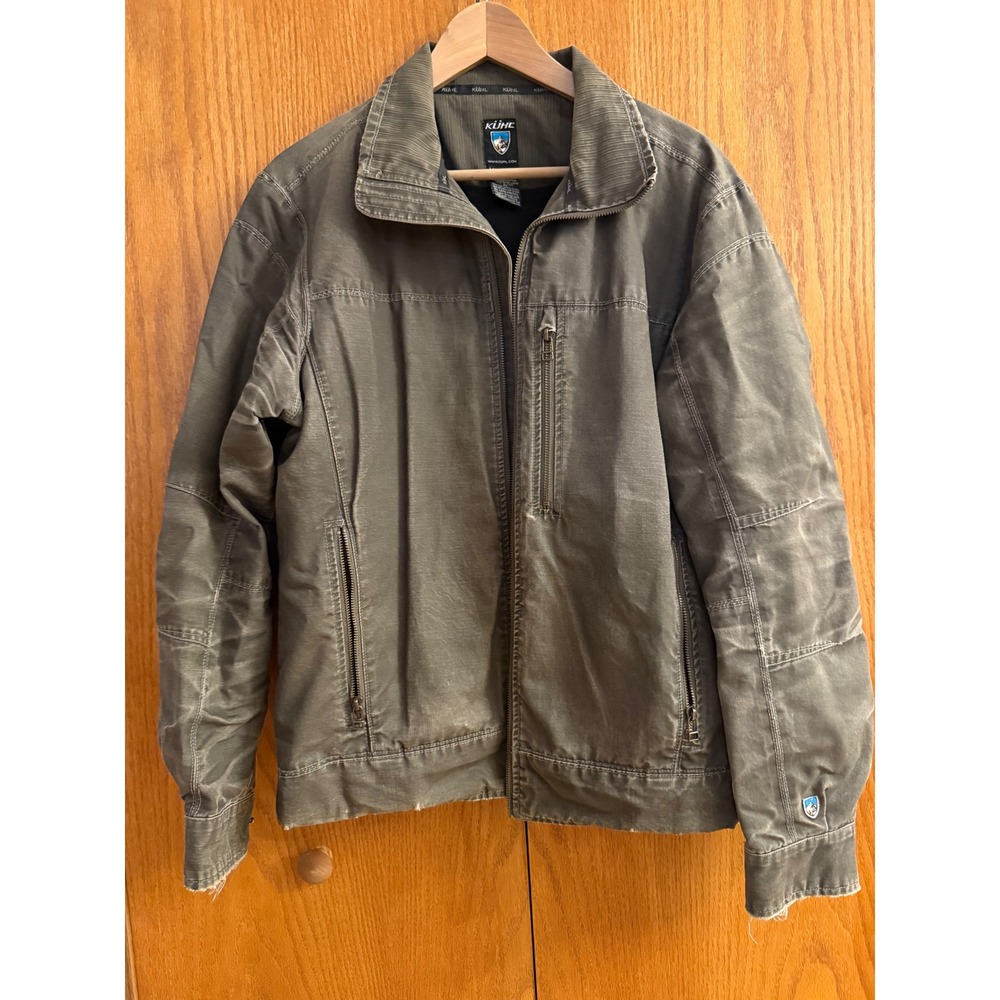 Kuhl Vintage Patina Dye Jacket Mens Size M Olive Green Rugged Gorpcore Workwear